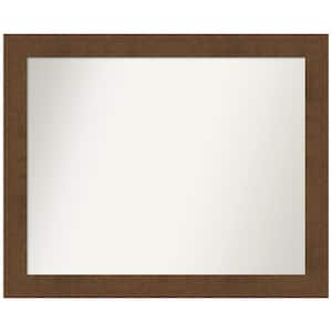 Carlisle Brown 32 in. W x 26 in. H Non-Beveled Wood Bathroom Wall Mirror in Brown