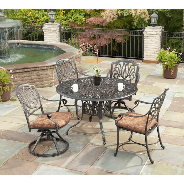 Homestyles Capri 42 In Charcoal Gray, 42 Round Patio Table Home Depot