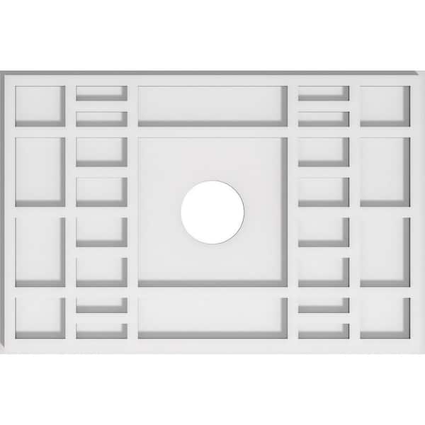 Ekena Millwork 20 in. x 13.37 in. x 1 in. Beaux Architectural Grade PVC Contemporary Ceiling Medallion