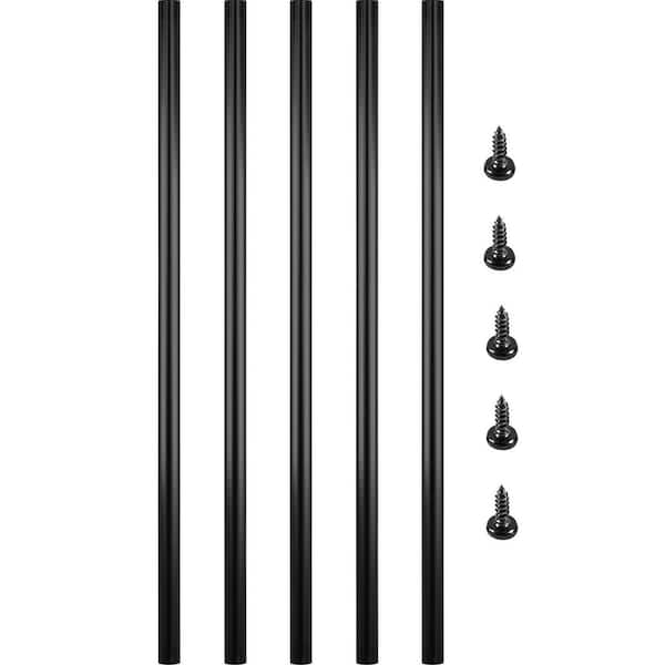 SVOPES 51 Pack 32 in. x 0.75 in. Metal Deck Balusters, Aluminum Alloy Staircase Spindles with Screws, Circle Baluster