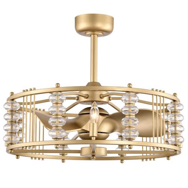 Randy 28 in. 4-Light Indoor Matte Gold Finish Ceiling Fan with Light Kit