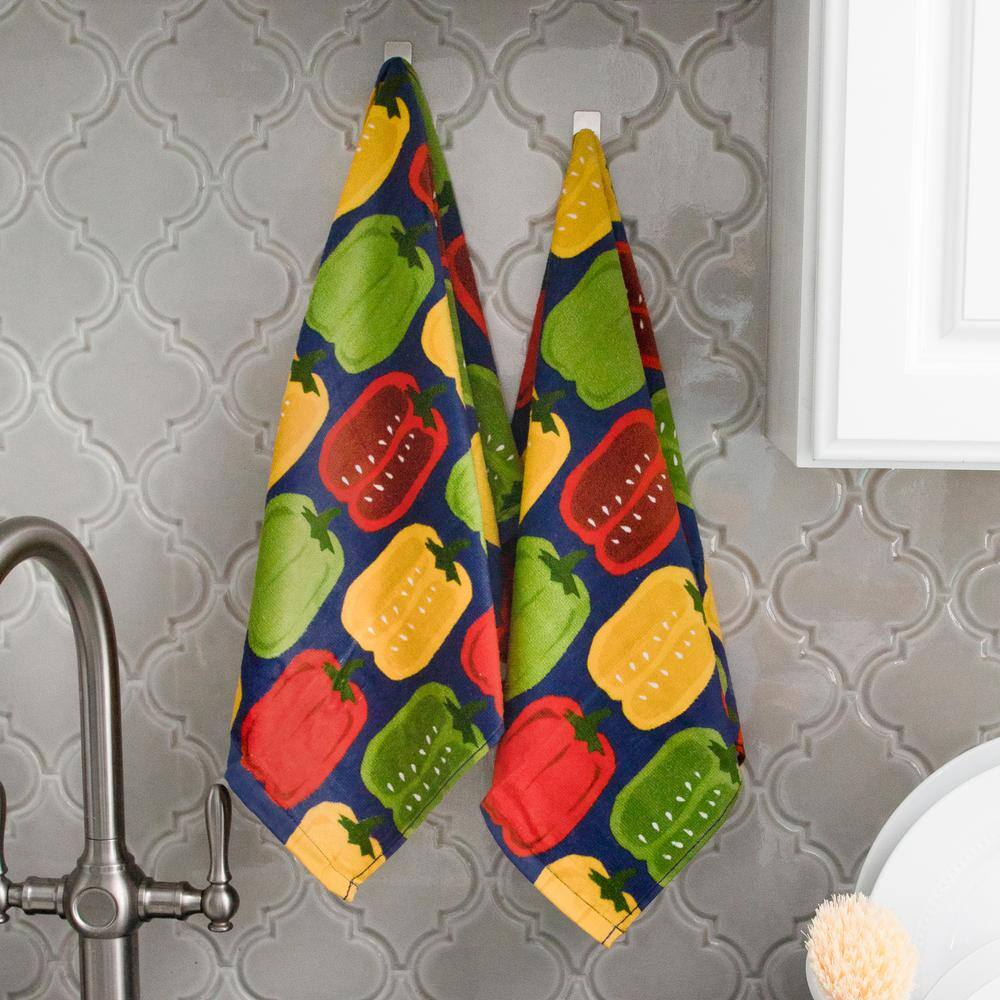 Vibrant Peppers Print Cotton Kitchen Towel Set