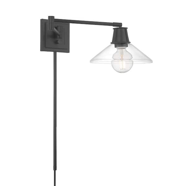 NORWELL Dillon 1-Light Matte Black Swing Arm Wall Sconce
