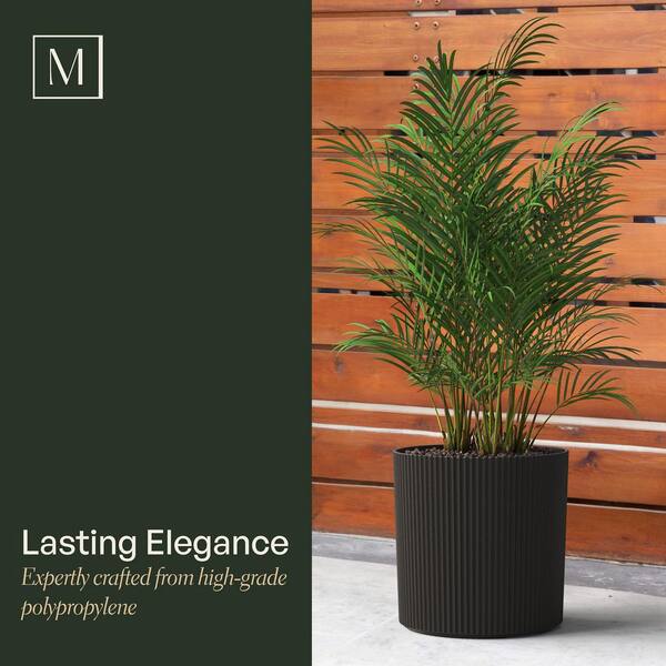 Serene 3 Gal. Black Plastic Indoor/Outdoor Planter with Drainage