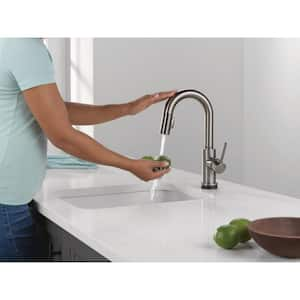 Trinsic Touch2O with Touchless Technology Single Handle Bar Faucet in Black Stainless