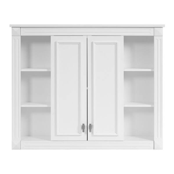 35 in. W x 28.7 in. H Rectangular MDF White Surface Mount Medicine Cabinet without Mirror with Adjustable Shelf