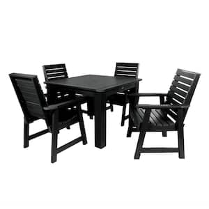 Weatherly Black 5-Piece Recycled Plastic Square Outdoor Dining Set