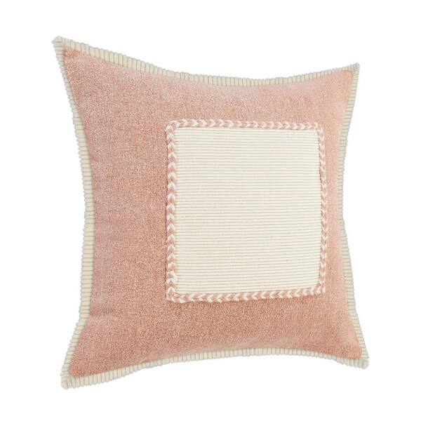 pink textured throw pillows