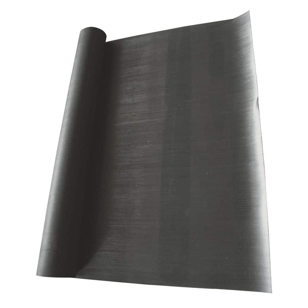 Fine-Rib Corrugated 48"x48" Black Rubber Multi-Use Mat