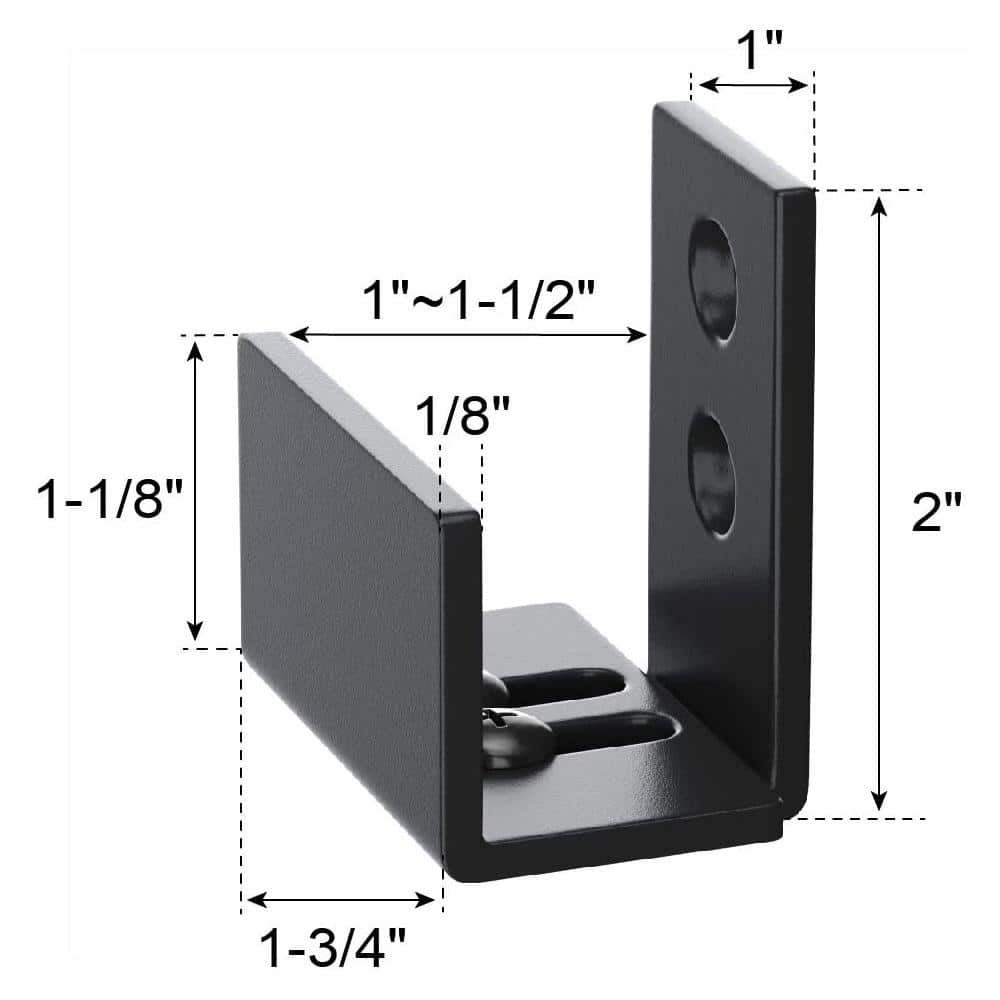Adjustable Black Steel Wall Mount Sliding Barn Door Floor Guide