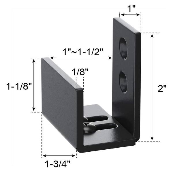 thumbnail image 2 of AONAYIOA Barn Door Floor Guide - Adjustable Roller Sliding Door Bottom Guide, Wall Mounted, No Cutting Needed, Fits All Door Sizes (Black, 2 Pack) 2 of 12