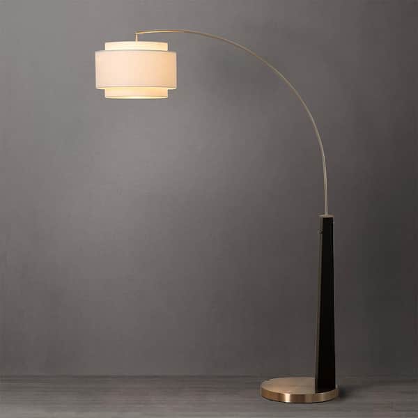 NOVA of California 84 in. Matte Black and Satin Nickel Coronado 1-Light Arc Lamp