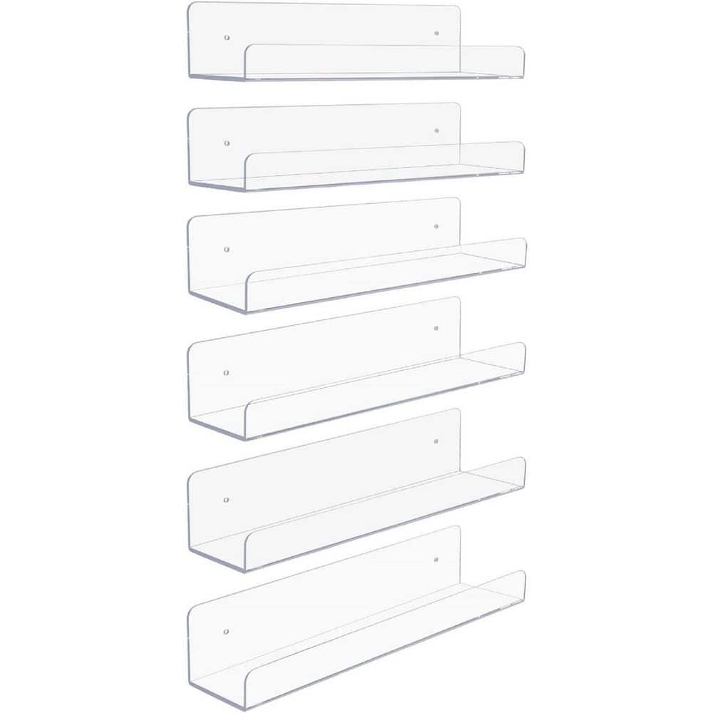 6 long floating clear acrylic wall shelf – Xform3