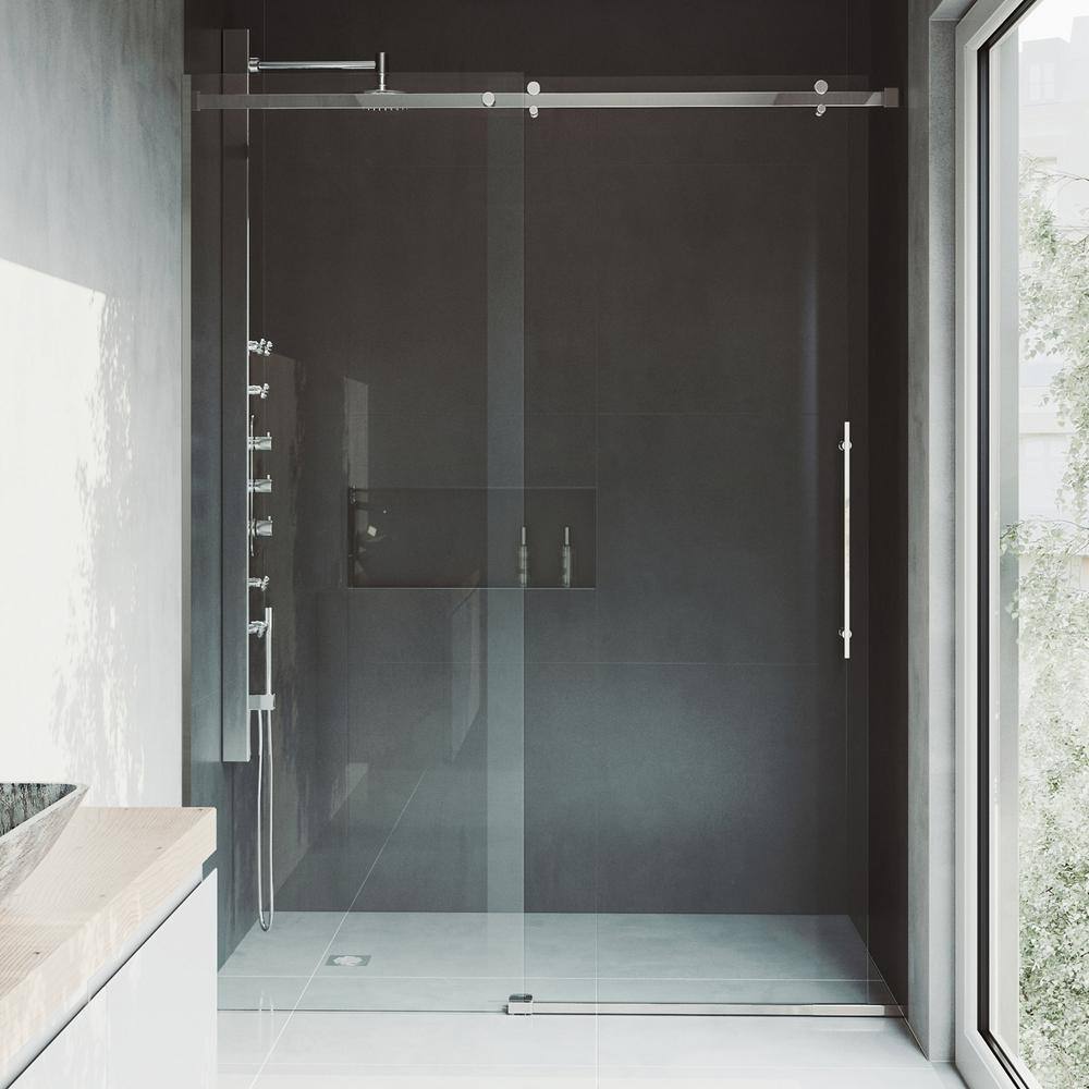 Luca 56-60" Frameless Sliding Shower Door with Clear Glass