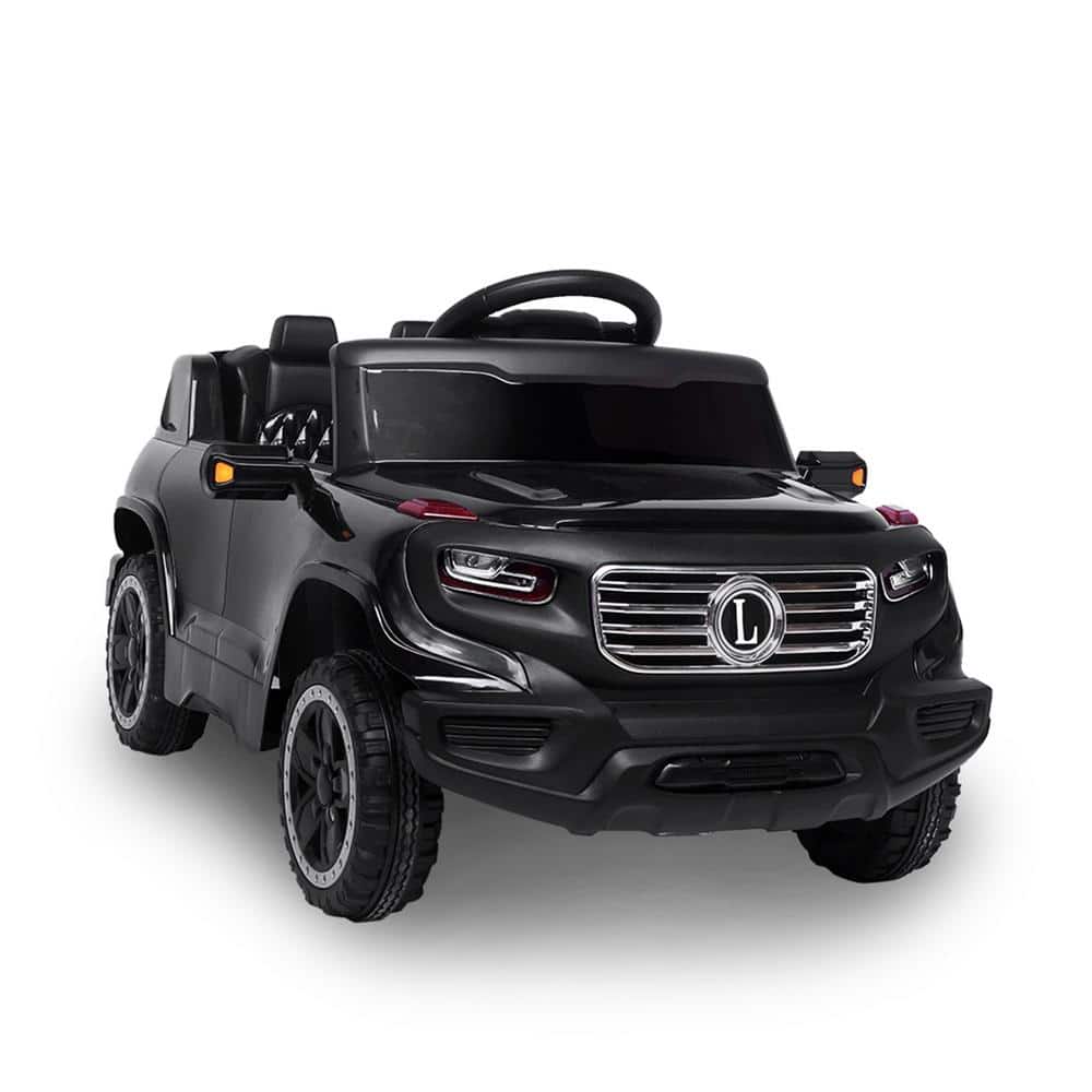 6V Black Electric Ride-On SUV with LED Headlights and Remote Control
