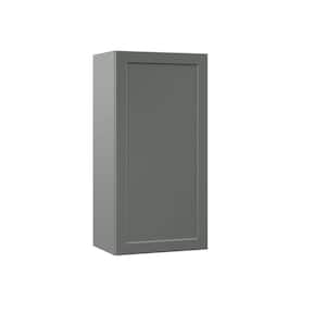 Designer Series Melvern Storm Gray Shaker Assembled Wall Kitchen Cabinet (18 in. x 36 in. x 12 in.)