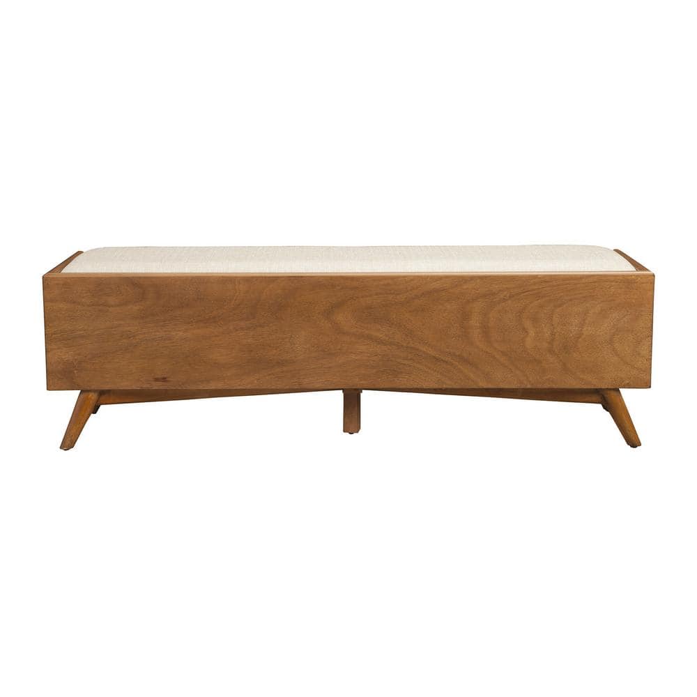 Amelia Brown 59 in. Polyester Bedroom Bench Backless Upholstered