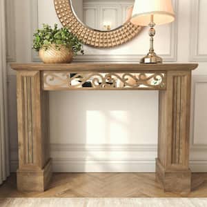 Casimo 46.5 in. Knotty Oak Brown Rectangle Engineer Wood Console Table