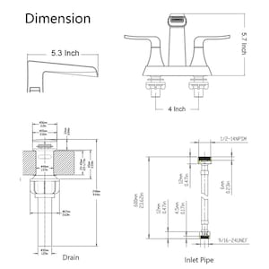 4 in. Center set Double Handle Mid Arc Bathroom Faucet with Drain Kit Included in Oil Rubbed Bronze