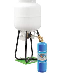 1 lb., 14.1 oz. Empty Blue Welding Propane Tank Refill Kit with CGA600 Connection Refill Adapter and Refill Stand