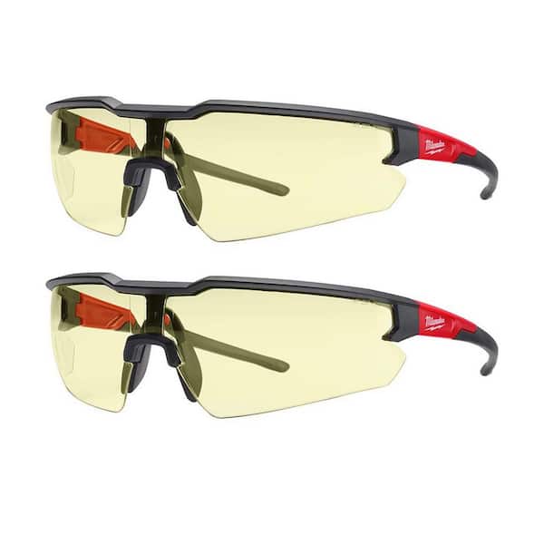 Milwaukee Safety Glasses with Yellow Anti-Scratch Lenses (2-Pack)