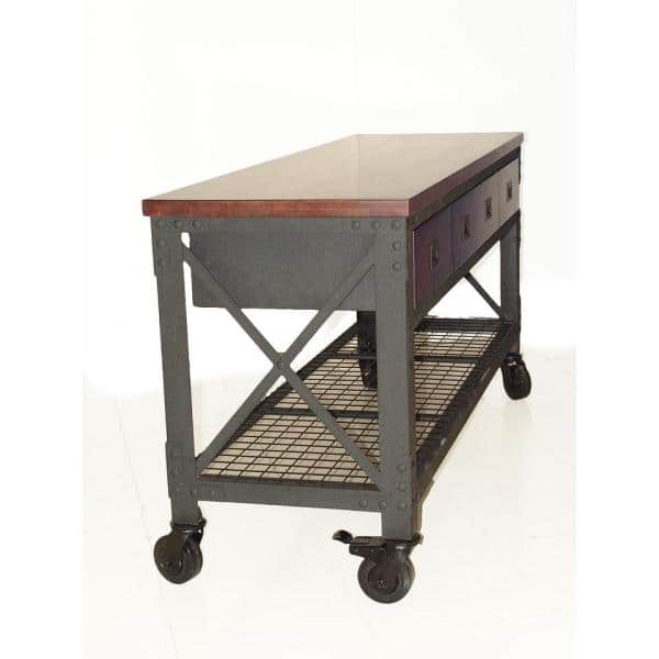Duramax 72" Black Steel and Wood Rolling Workbench
