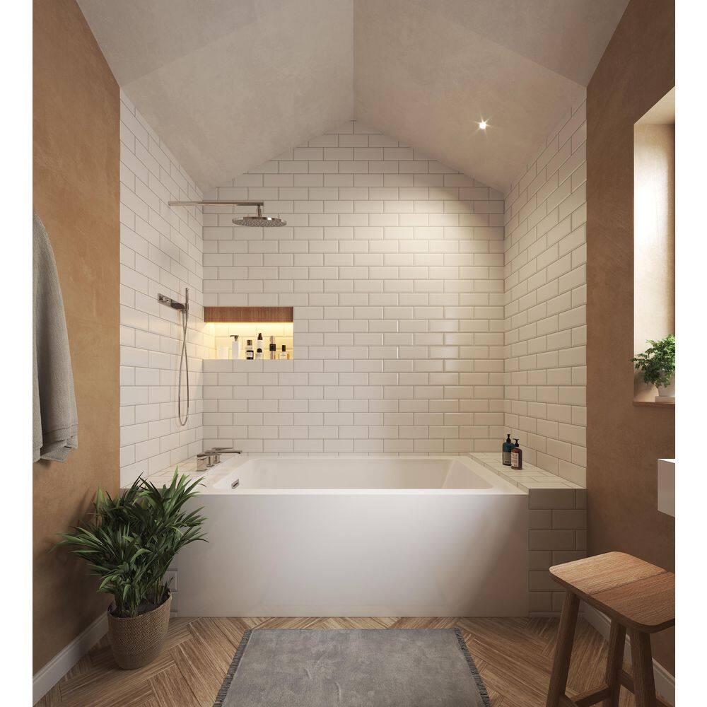 Grayley 60 in. L x 32 in. W Soaking Alcove Bathtub with Left Hand Drain in White with Polished Chrome Trim price history on PriceWatchPro