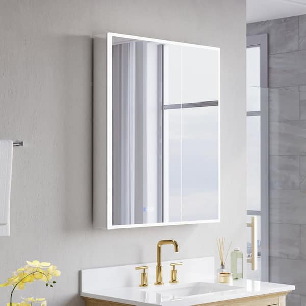 WELLFOR 30 in. W x 36 in. H Rectangular Recessed/Surface Mount LED