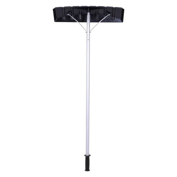 Cisvio 60 in. to 240 in. Sturdy Lightweight PP Snow Removal Tool with Wide Blade & 5-Section Tubes & TPE Anti-Skid Handle
