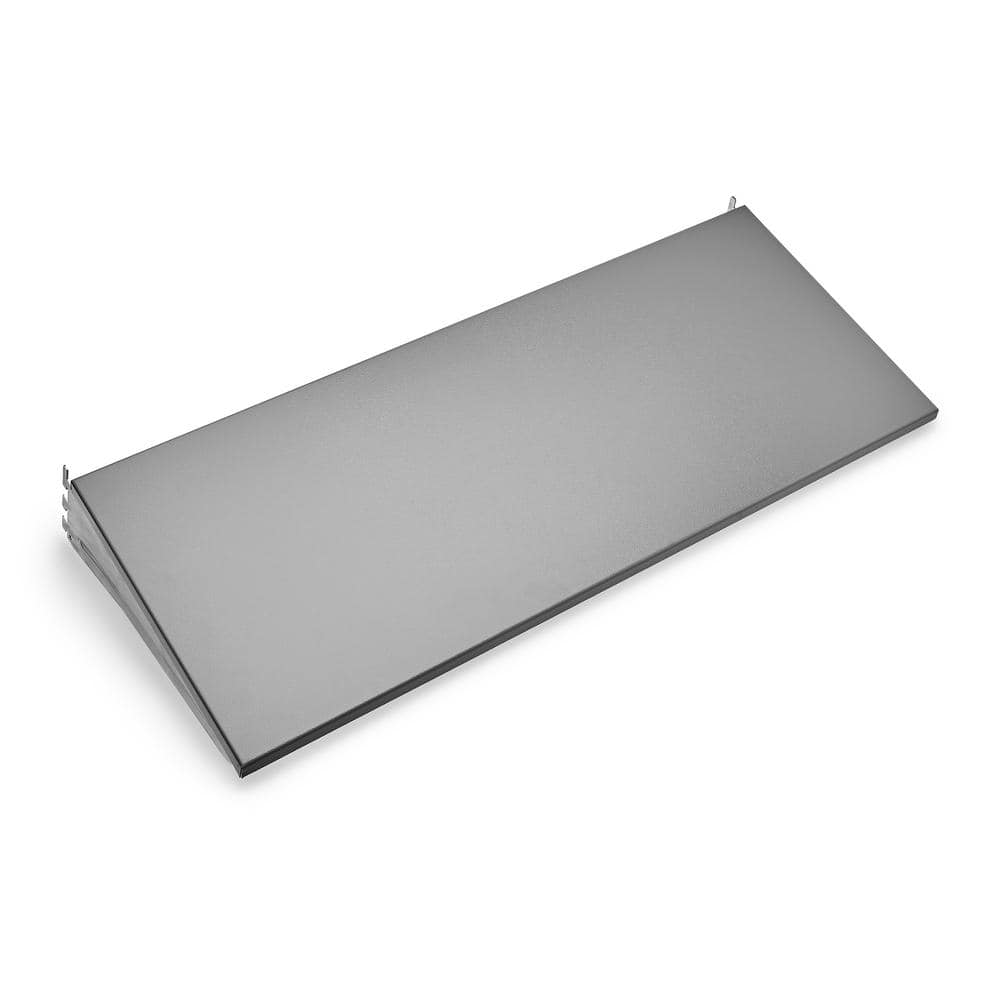 Sleek 31'' Gray Steel Wall-Mounted Shelf for Garage Organization