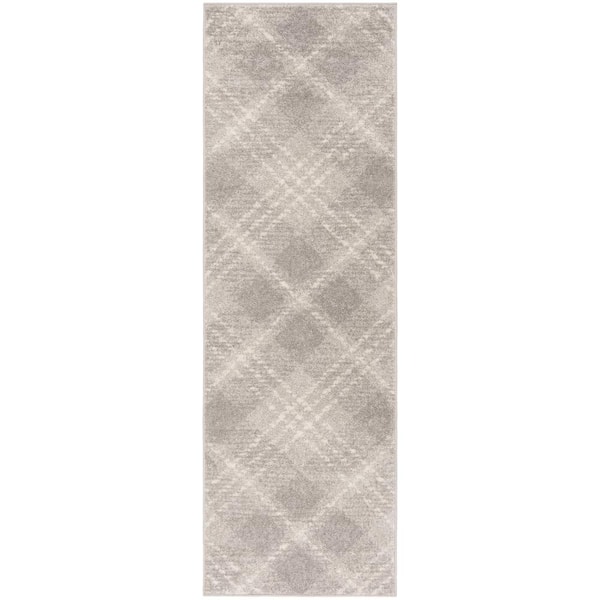 SAFAVIEH Adirondack Light Gray/Ivory 3 ft. x 8 ft. Striped Runner Rug