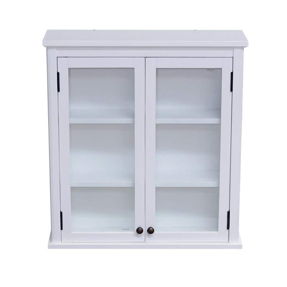 Alaterre Furniture Dover 27 in. W Shelf Wall Cabinet with Towel Rod and 2  Doors in White ANDO73WH - The Home Depot