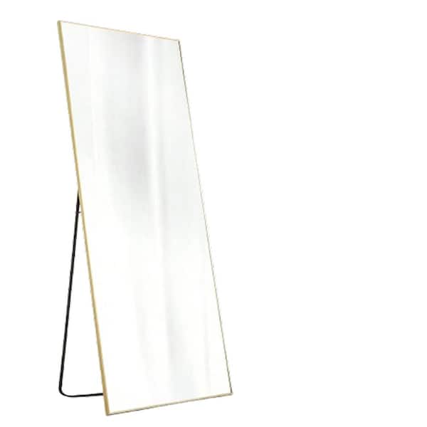 Floor Standing MirrorWall Mirror with Stand - Black Rect 59 Inches x16 Inches x0.5 Inches