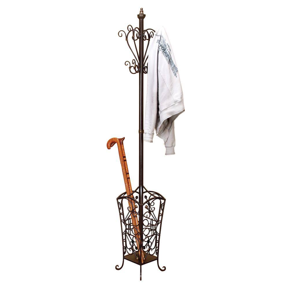 Litton Lane Black Metal Vintage Style Coat Rack with Scroll Designs 56471 The Home Depot