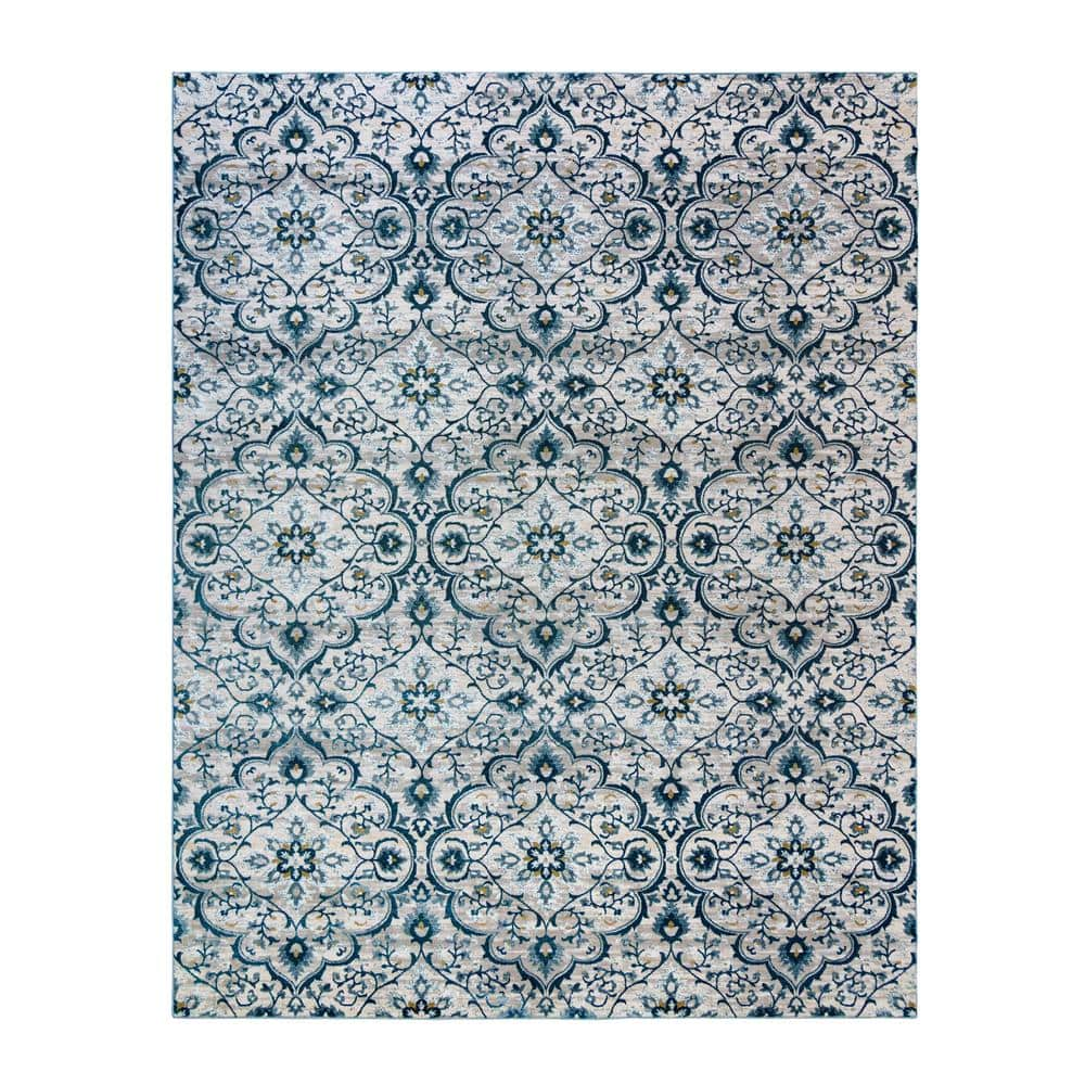 Gertmenian & Sons Quattro Tunny Blue 8 ft. x 10 ft. Medallion Indoor Area  Rug 19823 - The Home Depot