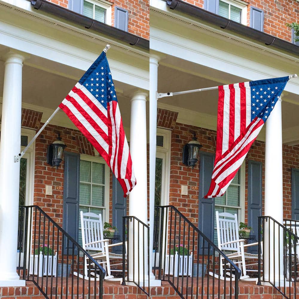 White Cast Iron Multi-Direction Flag Pole Holder