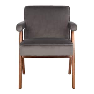Suri Dark Gray/Brown Upholstered Accent Arm Chair