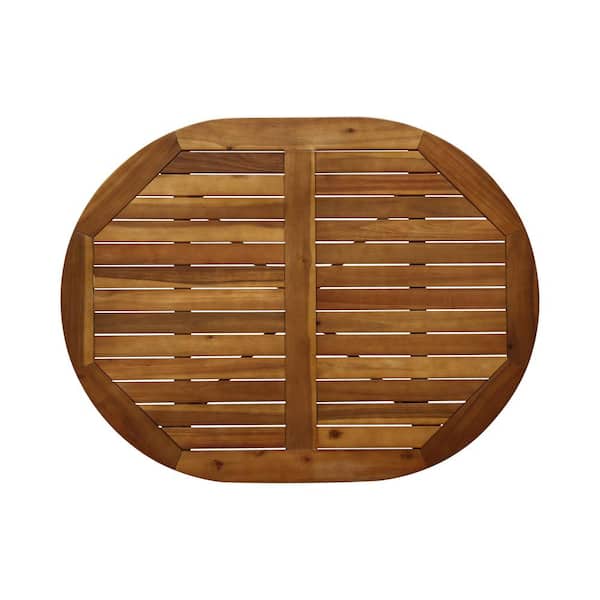 Noble House Stamford 39.75 in. Teak Brown Wood Bar Height Outdoor