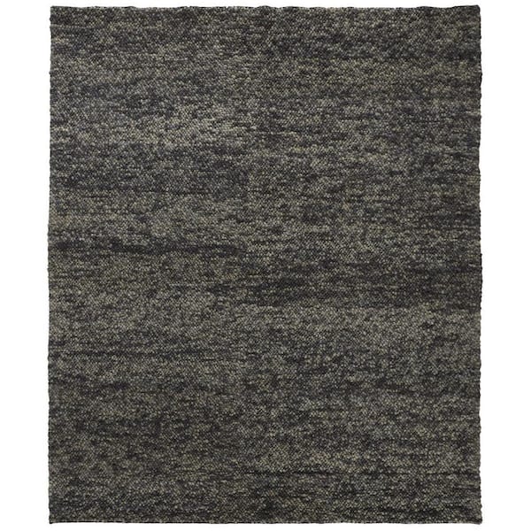 10 ft. x 13 ft. Gray, Black Solid Color Area Rug