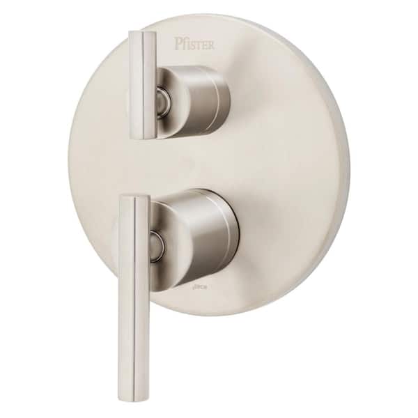 Pfister Contempra 2-Handle Stacked Diverter Valve Trim Kit in Brushed Nickel (Valve Not Included)