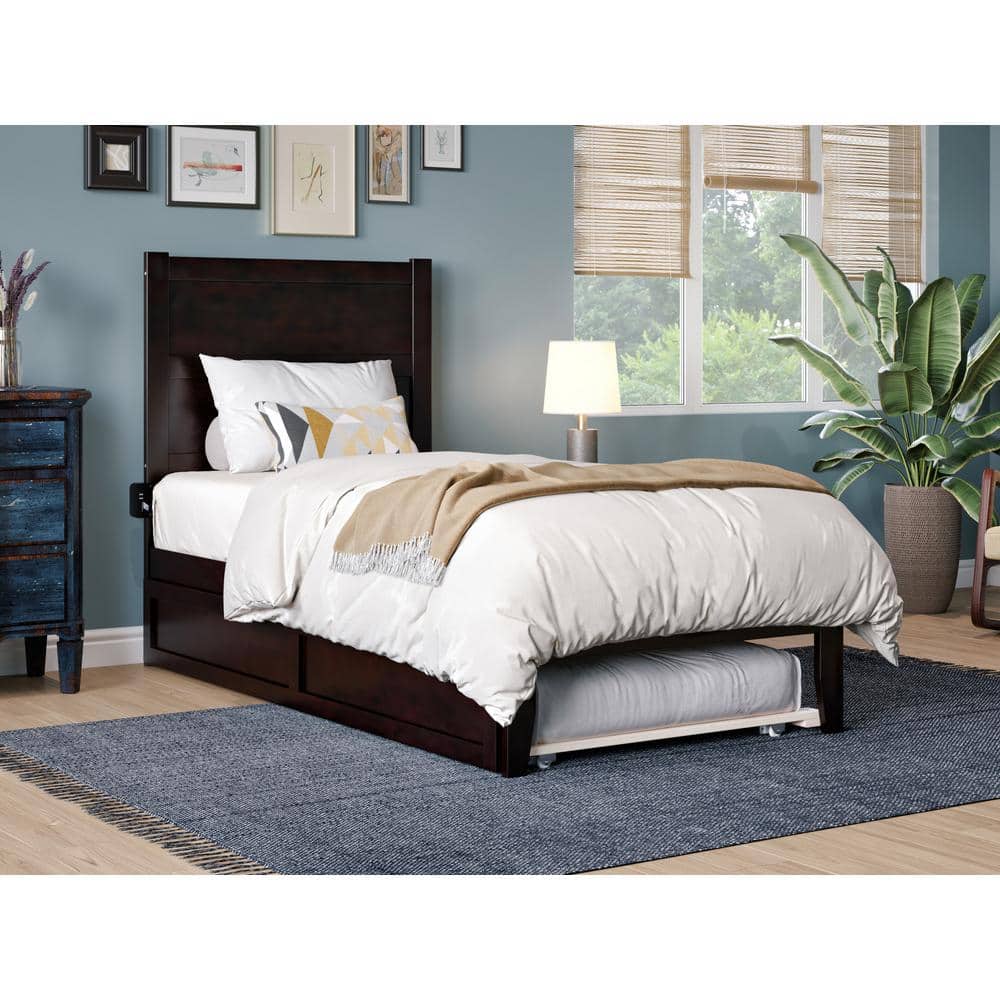 NoHo Espresso Twin Solid Wood Platform Bed with Twin Trundle price history on PriceWatchPro