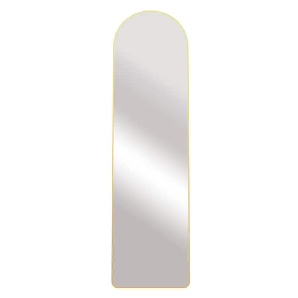 Polibi 16.50 in. W x 59.80 in. H Golden Metal Frame Full-Length Floor Standing Mirror, Wall Mounted Mirror