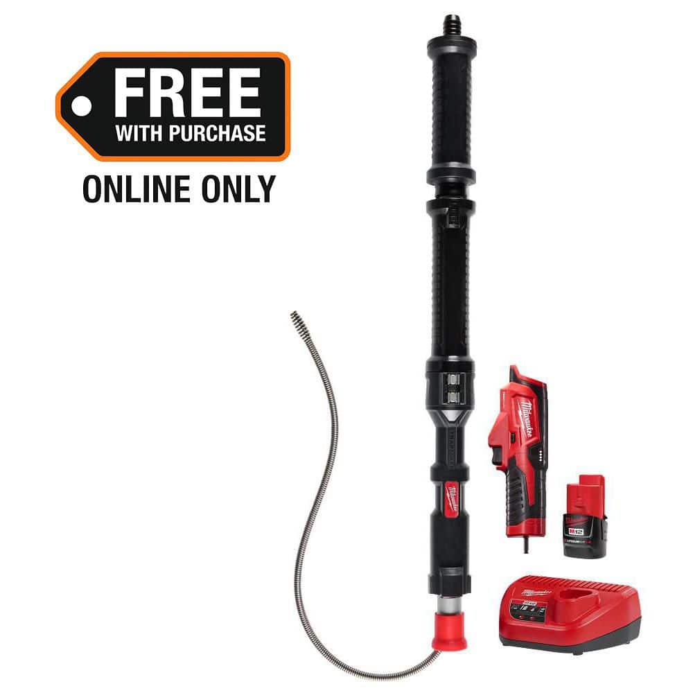Milwaukee M12 Trap Snake 12V Lithium-Ion Cordless 4 ft. Urinal