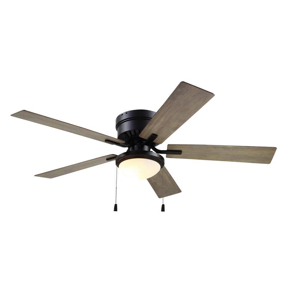 Belanova 52 in. Indoor LED Black Hugger Ceiling Fan with Light Kit ...