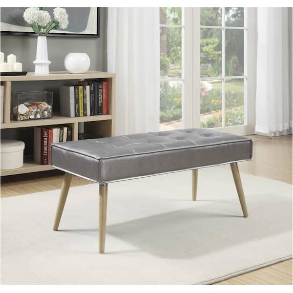 OSP Home Furnishings Amity Sizzle Pewter Bench
