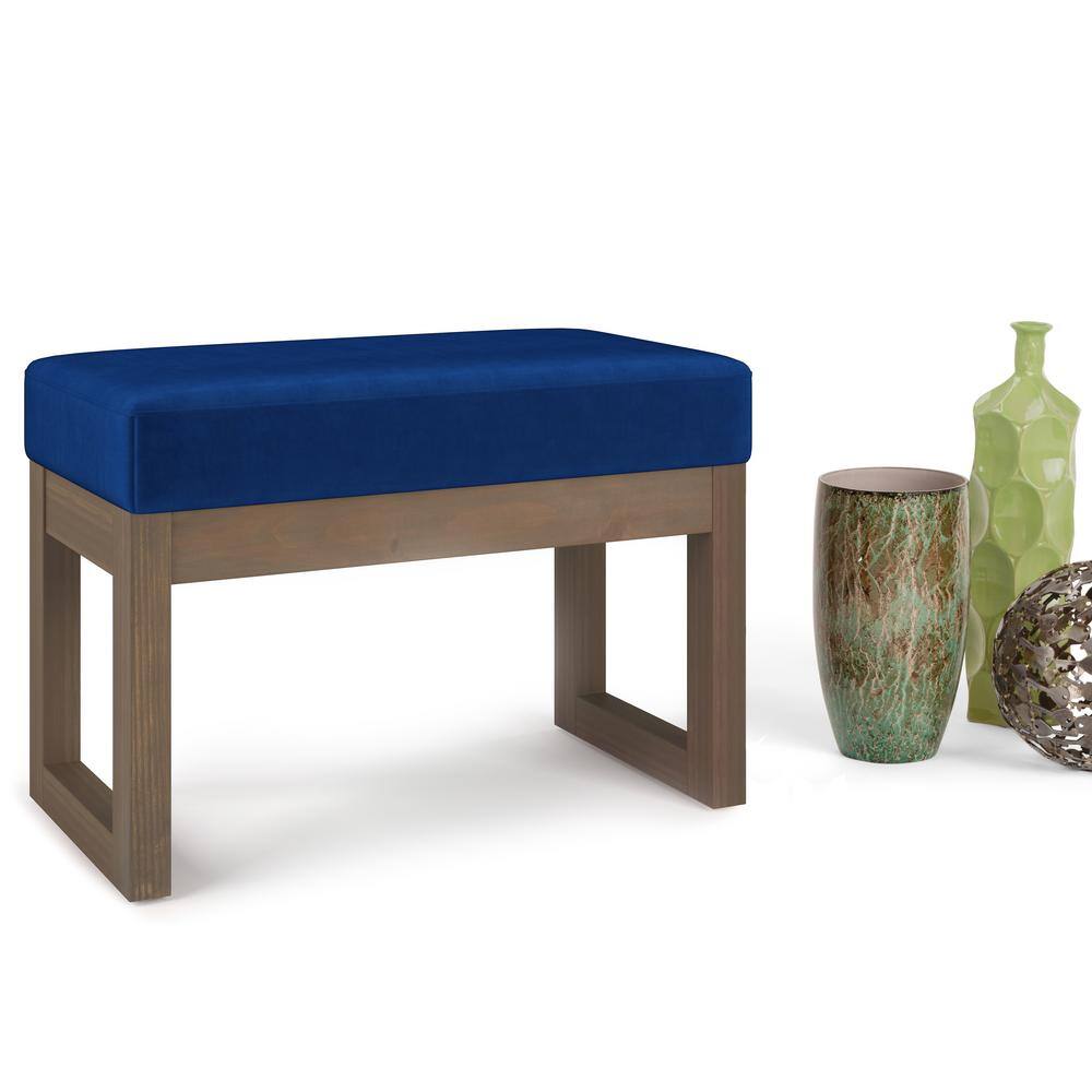 Milltown 26-inch Sleek Blue Velvet Contemporary Footstool Ottoman
