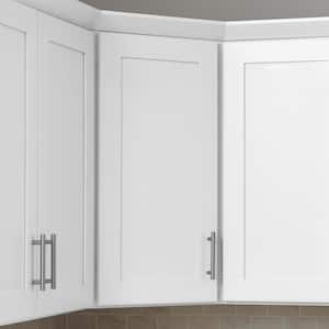 Avondale 24 in. W x 24 in. D x 30 in. H Ready to Assemble Plywood Shaker Diagonal Corner Kitchen Cabinet in Alpine White