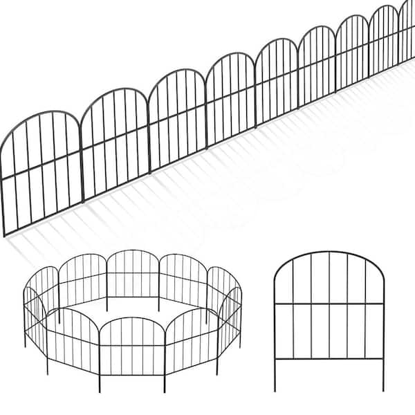 Oumilen Garden Fence, 47 ft. L x 16.5 in. H, Rustproof Metal Wire Panel, Arched
