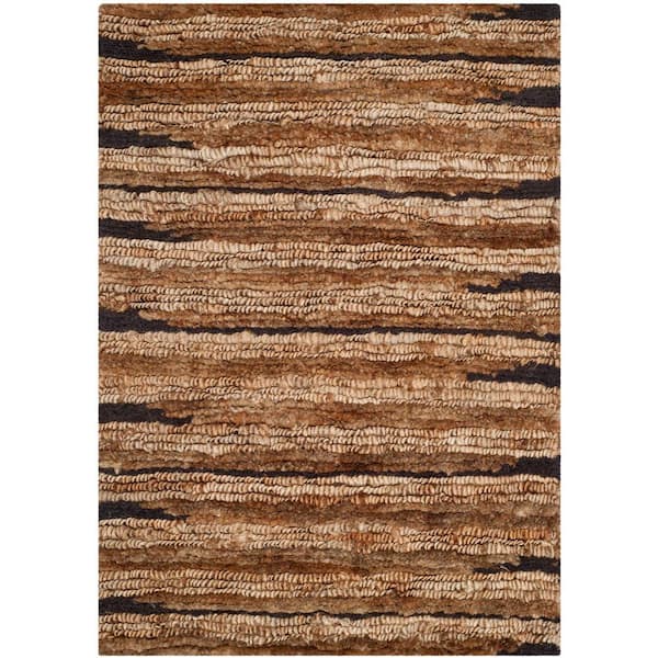 Black & Tan Area Rug Rectangle 3' x 5'. INCLUDES Rug Pad. Black