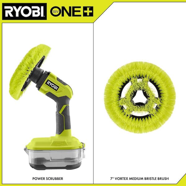 ONE+ 18V Cordless Telescoping Power Scrubber with ONE+ 18V Cordless VORTEX Power Scrubber (Tools Only)